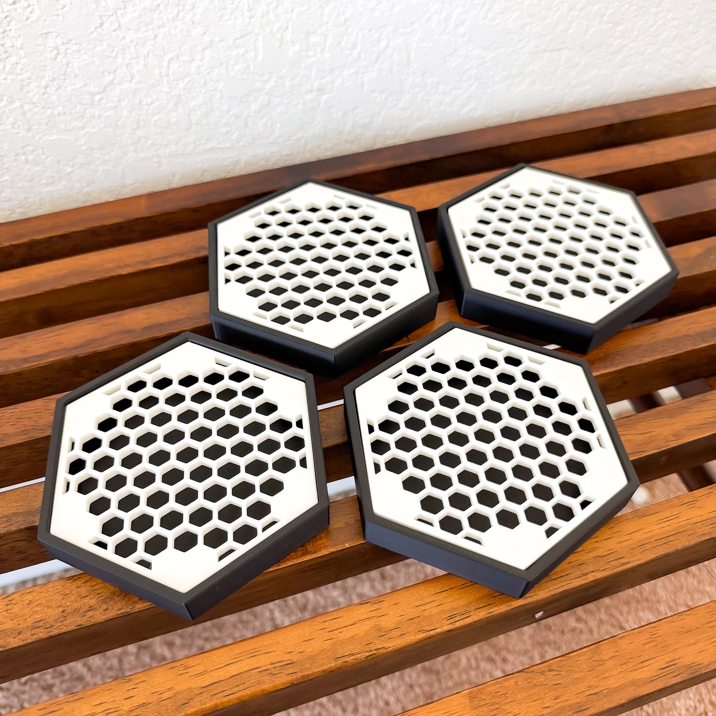 Levitation Coaster - Hexagon Edition in Classic White - Set of 2