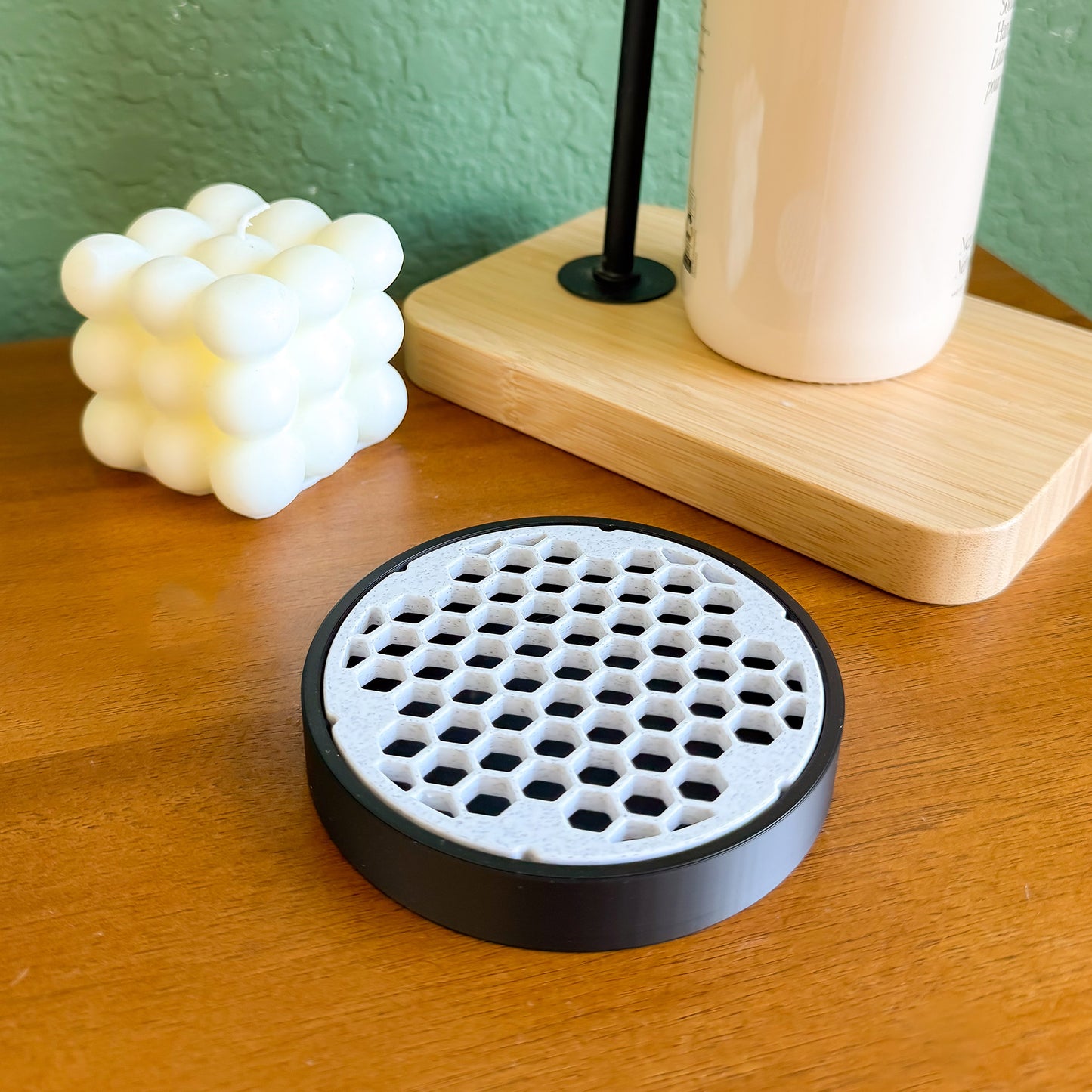 Levitation Coaster - Round Edition in Marble Slate - Set of 2