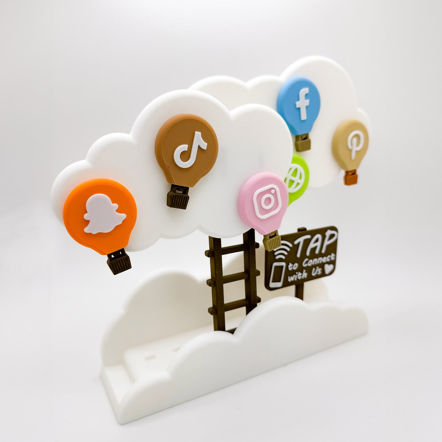 LinkClouds NFC Tag Set – Hot Air Balloon Edition in Casual Pastel