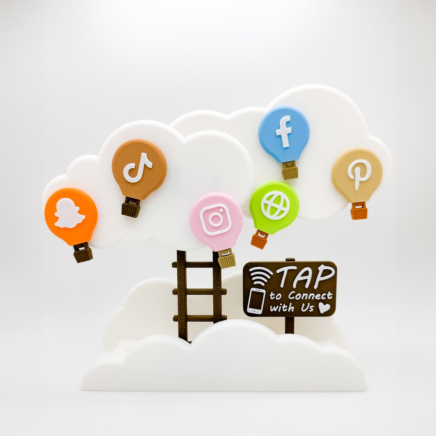 LinkClouds NFC Tag Set – Hot Air Balloon Edition in Casual Pastel