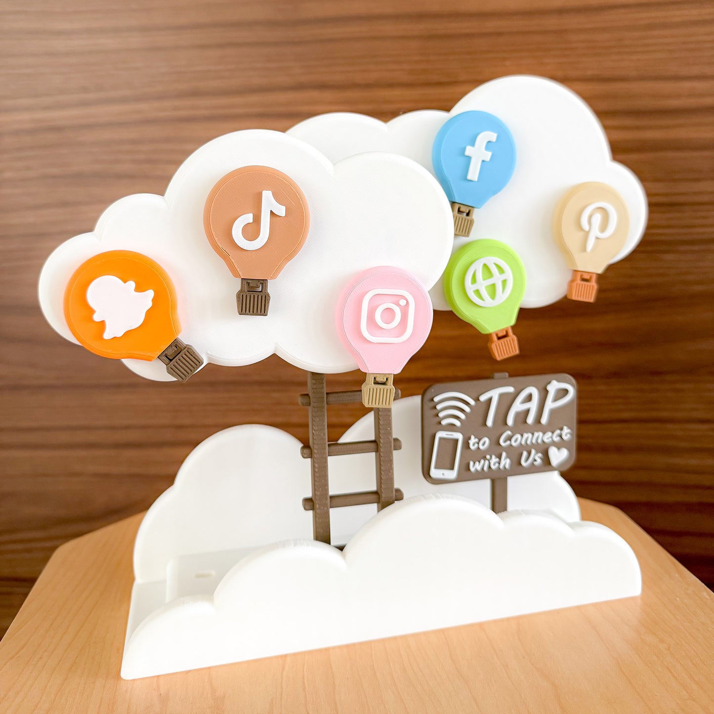 LinkClouds NFC Tag Set – Hot Air Balloon Edition in Casual Pastel