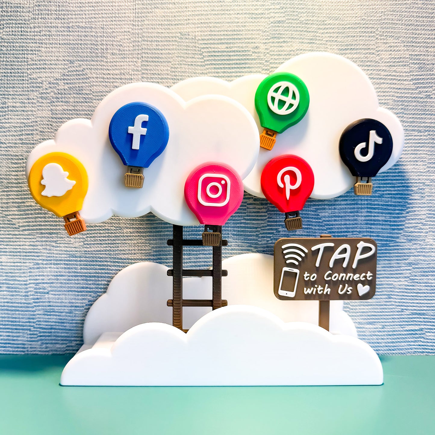 LinkClouds NFC Tag Set – Hot Air Balloon Edition in Playful Vibrant