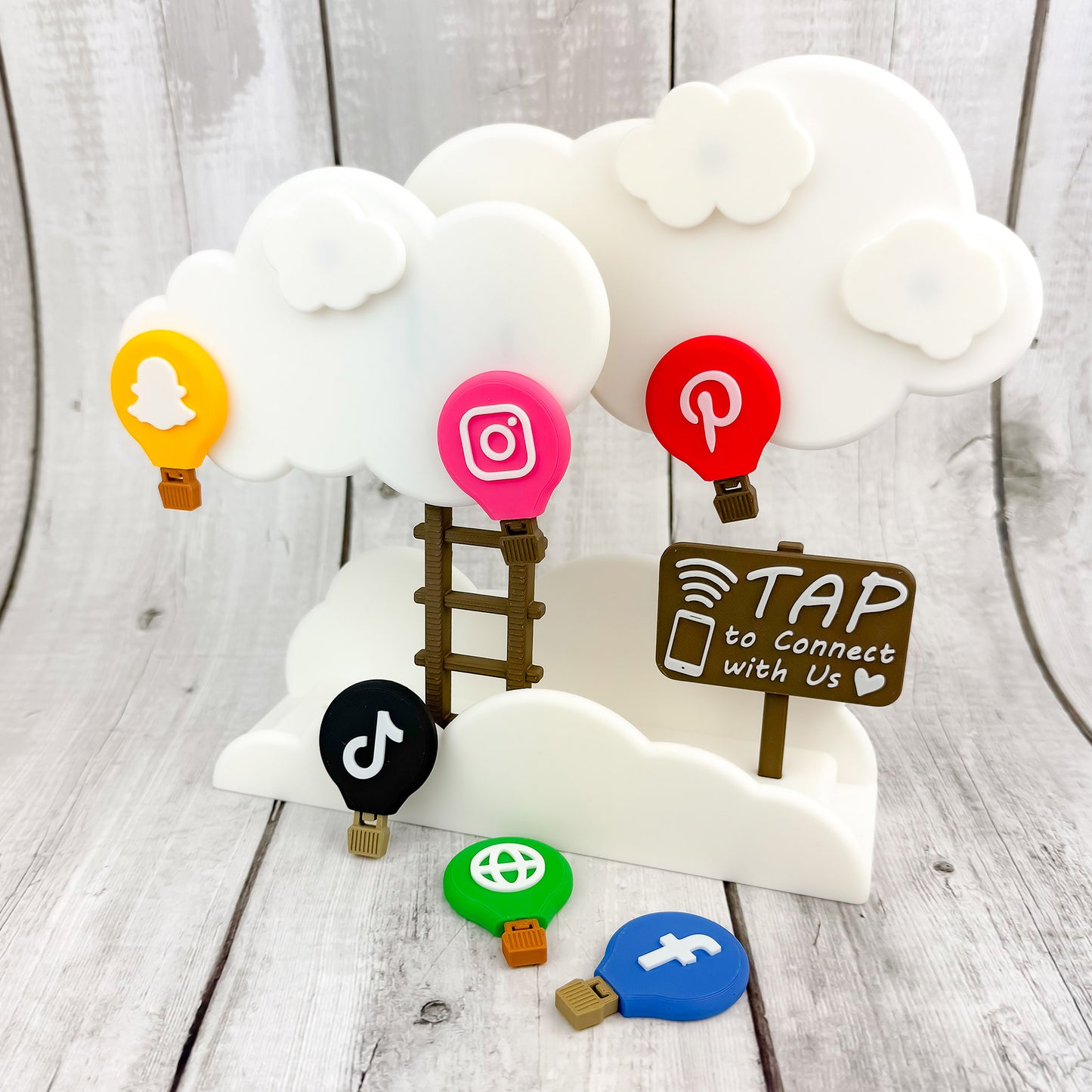 LinkClouds NFC Tag Set – Hot Air Balloon Edition in Playful Vibrant