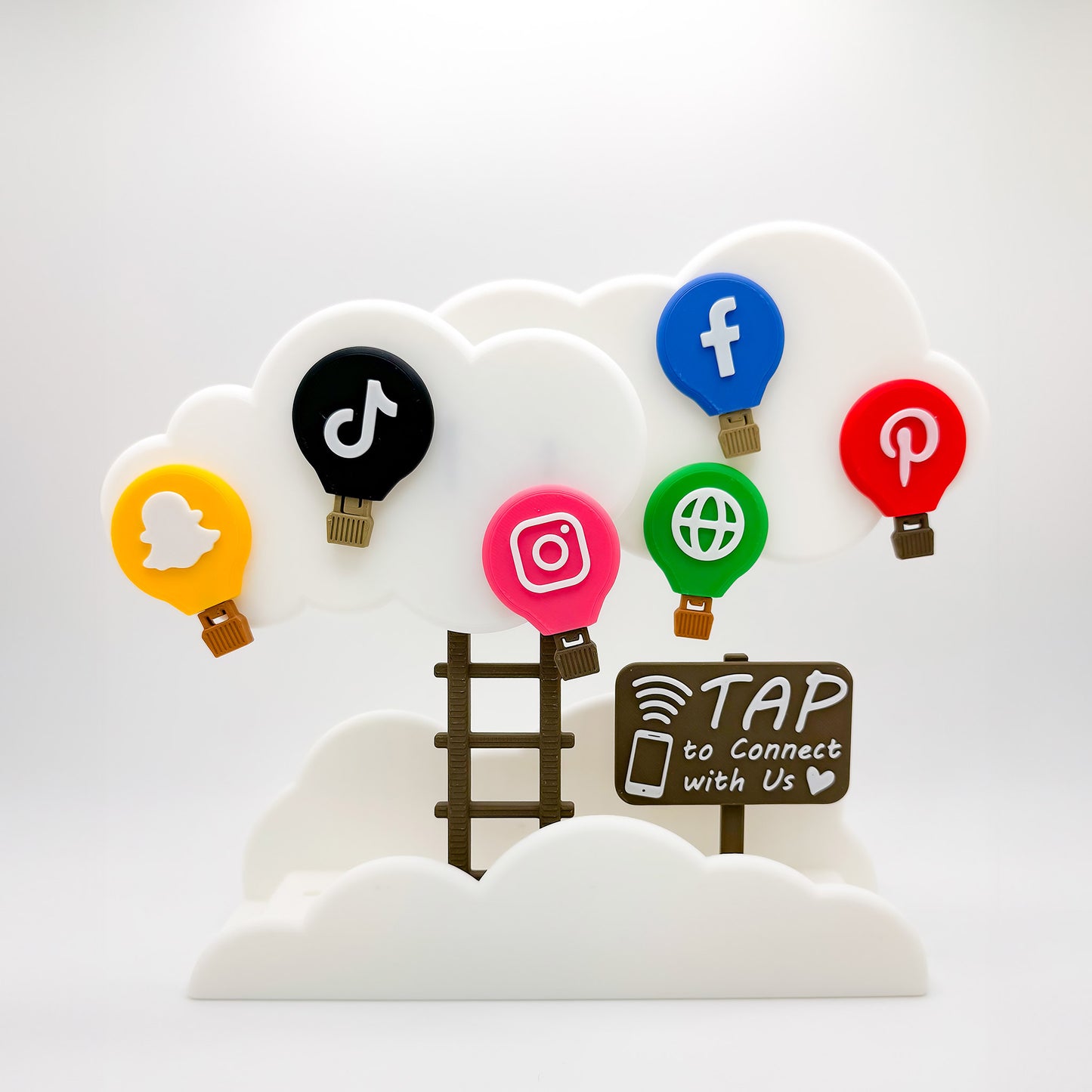 LinkClouds NFC Tag Set – Hot Air Balloon Edition in Playful Vibrant