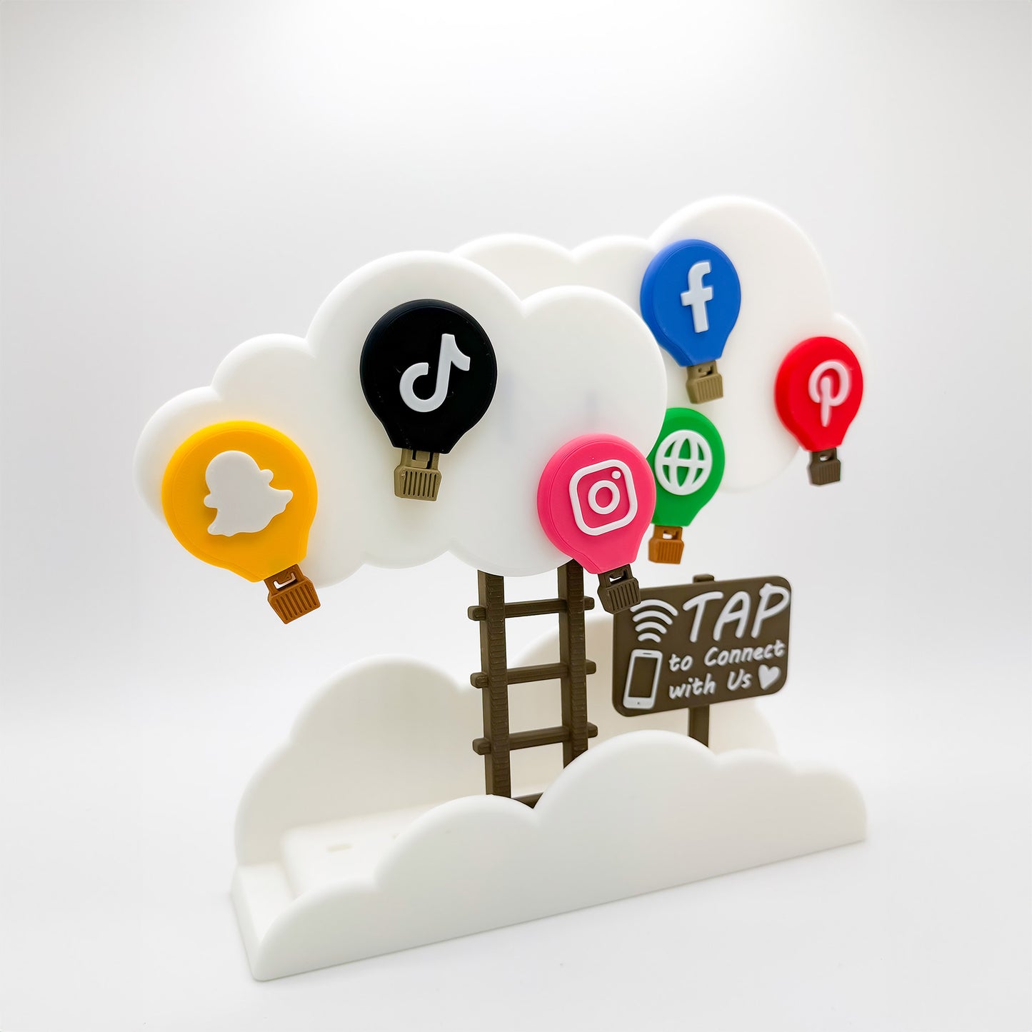 LinkClouds NFC Tag Set – Hot Air Balloon Edition in Playful Vibrant