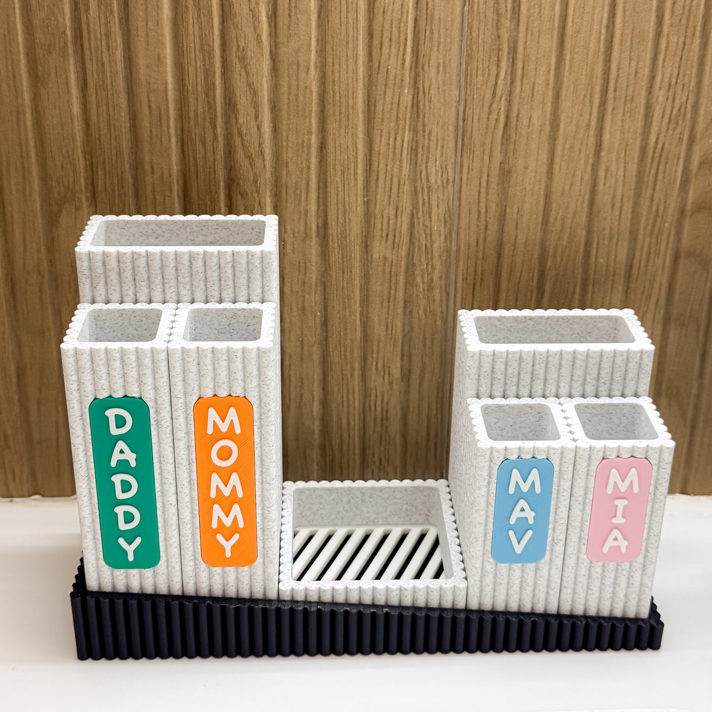 Nestle Modular Toothbrush & Toothpaste Holder with Drip Tray – Minimalist Bathroom Organizer
