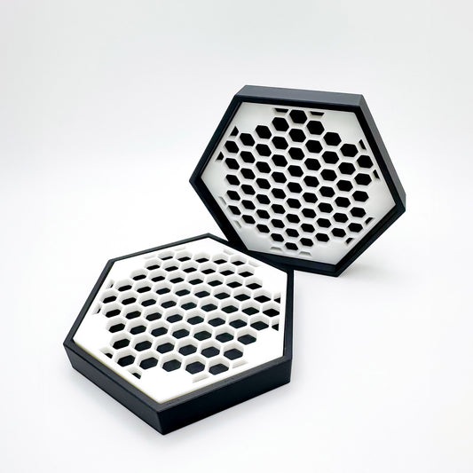 Levitation Coaster - Hexagon Edition in Classic White - Set of 2