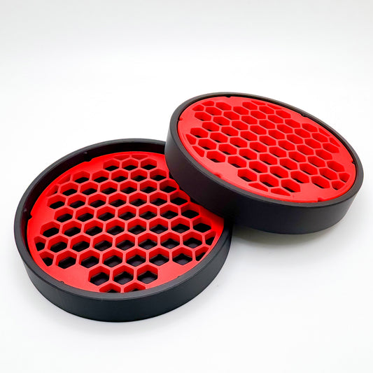 Levitation Coaster - Round Edition in Scarlet Red - Set of 2