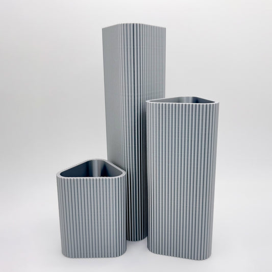 Minimalistic Vase Set - Metallic Silver