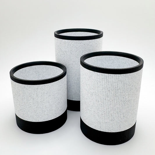 Mesa Succulent Planter Set - Marble/Black