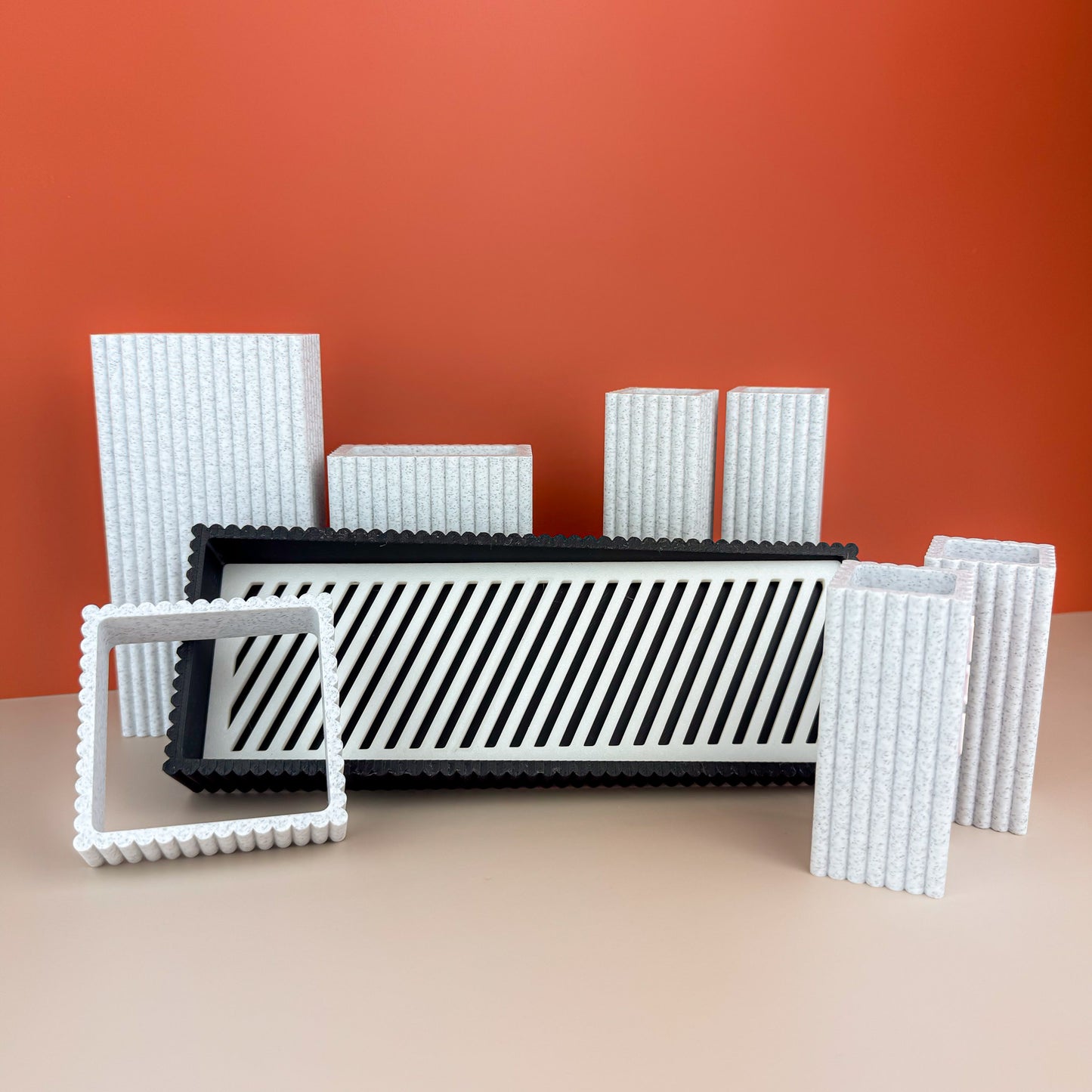 Nestle Modular Toothbrush & Toothpaste Holder with Drip Tray – Minimalist Bathroom Organizer